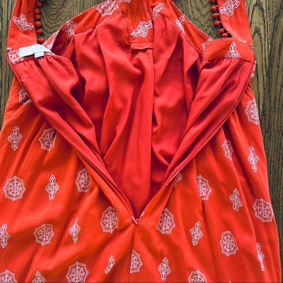 LOFT Swing Halter V-neck Embroidered like Print Size S - Picture 9 of 10